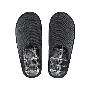 Pantufa Masculina Listras Preto 41/42 - JOLITEX