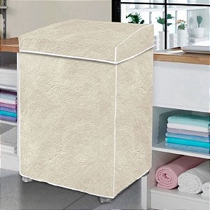 Capa para Máquina de Lavar Roupa GG Tampa e Saia Bege - MAXXIMO