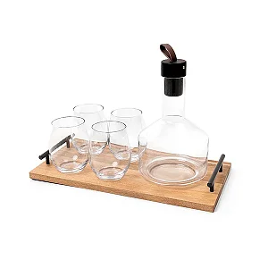 Conjunto Bandeja e Jarra com 4 Copos - COPA&CIA