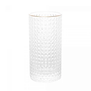 Conjunto de 2 Copos Altos de Vidro com Borda Dourada Spike - WOLFF 400ml