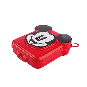 Sanduicheira Mickey Mouse 3D - Vermelha com Tampa - PLASÚTIL