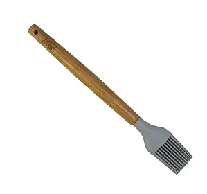 Pincel Cucina em Silicone Cinza com Cabo em Madeira  27cm - FRACALANZA