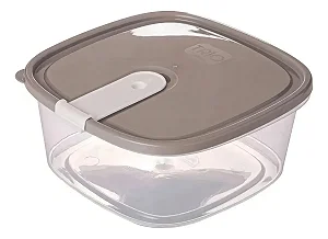 Pote Trio Quadrado Baixo com Tampa e Trava de Plástico - 510ml