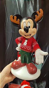 Mickey Mouse em Resina - Decoração Natalina (33cm x 19,5cm x 15cm)