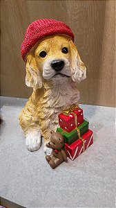 Cachorro Labrador de Resina Noel - Decoração Natalina
