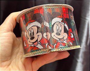 Fita Natalina Aramada Mickey e Minnie - 6,3 cm x 9,14 m