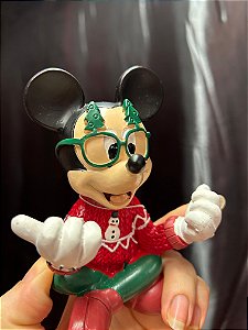 Escultura Mickey Natalina em Resina - 11cm x 9cm x 6cm