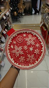 Prato Decorativo Floco de Neve Redondo