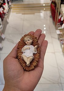 Menino Jesus Manjedoura em Poliresina 9 x 5 x 4,2cm