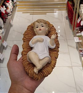 Menino Jesus Manjedoura em Poliresina 18,5 x 10 x 7,5cm