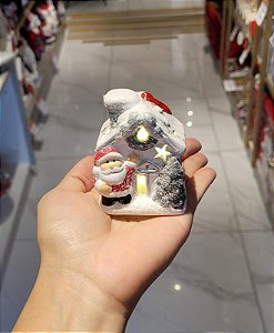 Enfeite de Natal Casinha do Papai Noel - 6cm x 5cm x 7cm