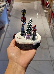 Cenário Natal Iluminado 10x7x13cm - Atmosfera Mágica para Seu Natal