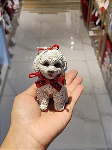 Dog Natal Sentado Poliresina 10cm