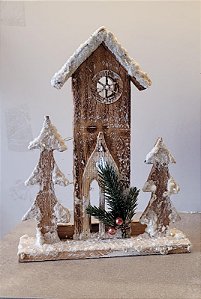 Casinha Rustica com Iluminação LED - 21x6x27cm