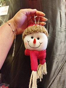 Penduricalho Carinha Boneco de Neve 13 CM