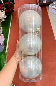 Conjunto de Bolas Peroladas para Decoração - 3 Peças de 12cm