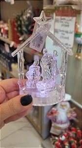 Sagrada Família Iluminada 10cm Natal