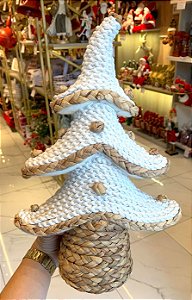 Árvore de Natal Abstrata Artesanal Branco e Natural