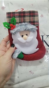 Meia de Natal Papai Noel 16x12cm em Feltro