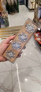 Conjunto 4 Porta Guardanapos Rosa Prata Natal