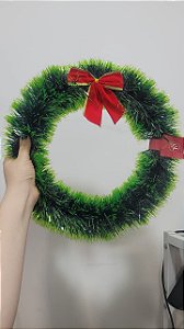 Guirlanda Natalina 33cm com Laço Vermelho