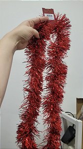 Festão Brilhoso Vermelho 2m para Decoração Natal