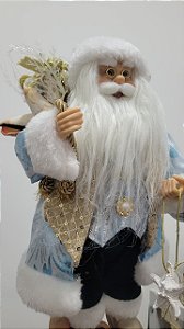 Papai Noel Azul Praia 30 cm Decorativo Natal