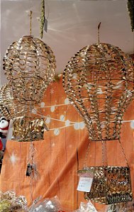 Kit Balões Iluminados Dourado para Festa