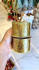 Kit 2 Fitas Natalinas Dourada 5cm x 2,7m