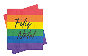 Guardanapo de Papel Feliz Natal - Arco-íris - 33cm - 20 unidades - Cromus