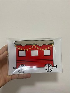 Kit de Centro de Mesa Vagão e Papai Noel em vidro