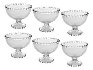 Conjunto 6 Taças De Cristal Para Sobremesa Pearl 11x9 Cm