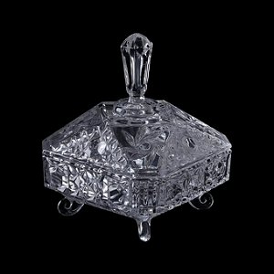 Potiche com Pé de Cristal Paladium 16cm x 20cm - Lyor