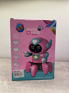 Robô Lady Dance Brinquedo Eletrônico Rosa e Azul