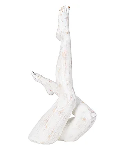 Adorno Pernas em Resina Off White