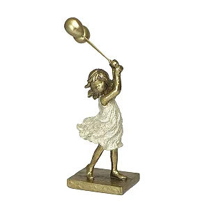 Menina Decorativa Dourada 14,5 cm