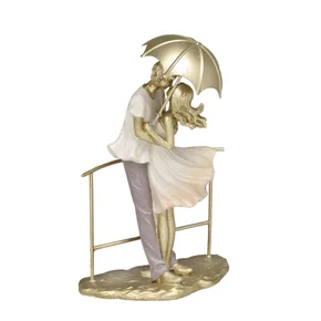 Casal Decorativo Dourado - 17,5x9x25cm