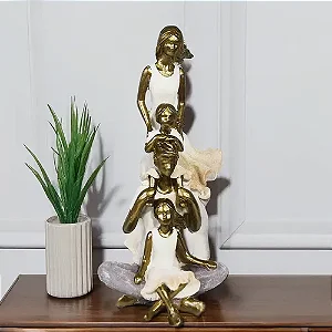 Família Decorativa Duas Meninas - 11,5x11x22cm