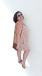 Macaquinho de Alcinha Plus Size - Crepe Duna  - Ideal para dias quentes de Verão!