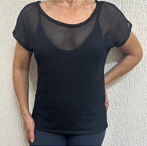Blusa Fitness Arrastão  Furadinha