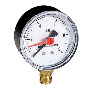 MANOMETRO RETO 63MM EMMETI 1/4 RM 10 BAR