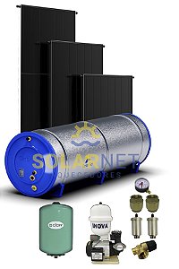 KIT AQUECEDOR SOLAR 600 LITROS ALTA PRESSÃO AÇO 304 / COLETOR COBRE / CENTER SOL