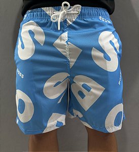 Short BOSS Estampado Azul