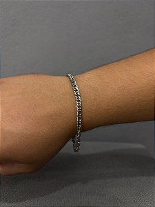 Pulseira Masculina em Aço Inoxidável – Estilo Corrente Groumet