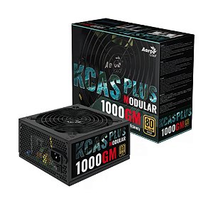 FONTE ATX 1000W MODULAR AEROCOOL KCAS 80 PLUS GOLD 1000GM