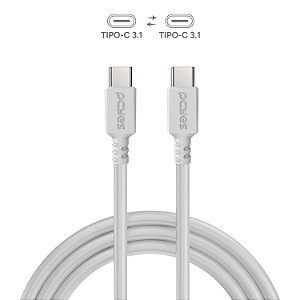 CABO USB TIPO C 3.1 X CABO USB TIPO C 3.1 2M PCYES PUCP2B  BRANCO