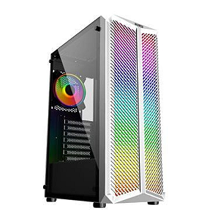 GABINETE GAMER OEX HAVEN RGB BRANCO GH-300