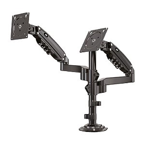 SUPORTE MONITOR AJUSTÁVEL 17" A 35" COM PISTÃO A GÁS DUPLO PRETO 079-0045