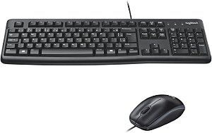 KIT TECLADO E MOUSE USB COM FIO LOGITECH MK120