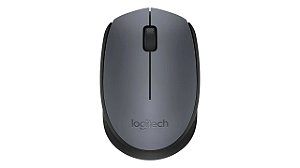 MOUSE SEM FIO LOGITECH M170 PRETO/CINZA